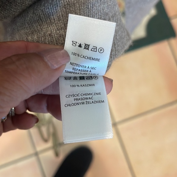 Ellen Tracy 2 ply Heather gray cashmere sweater - Picture 4 of 8